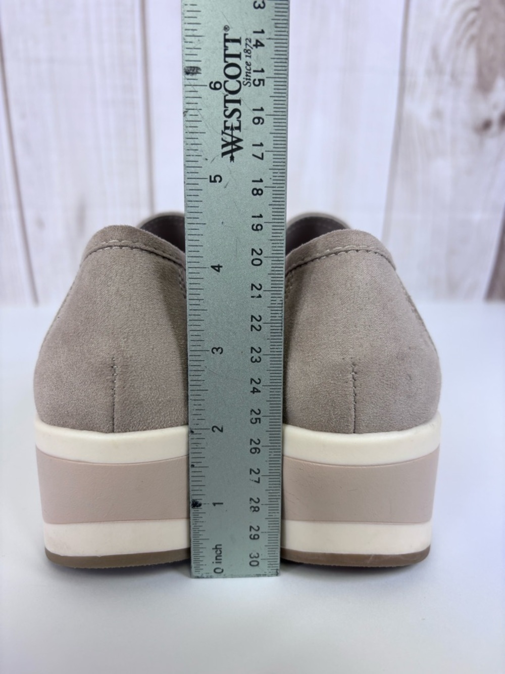 Madden NYC Platform Slip-On Loafer Chain Detail Chunky Sneakers Taupe Size 7 - Picture 15 of 16